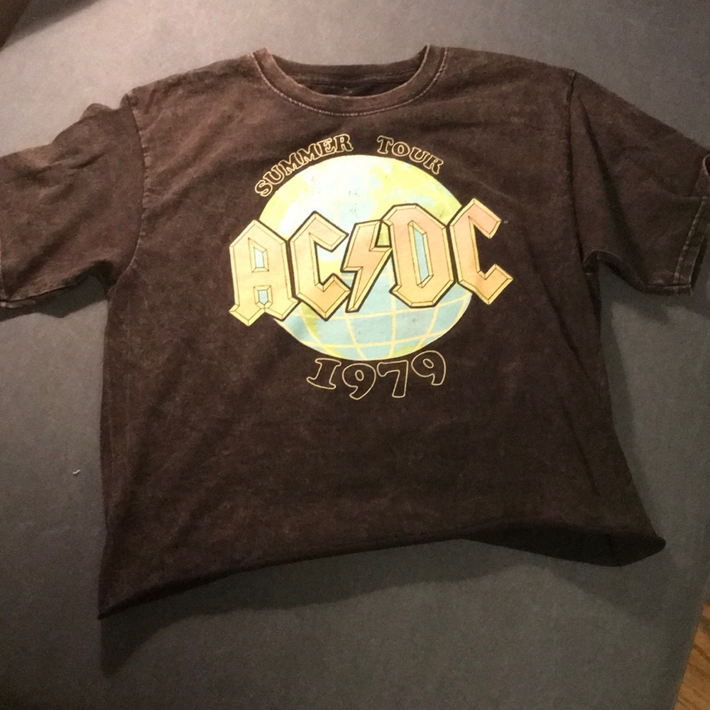 AC/DC acid wash crop tee S 💕